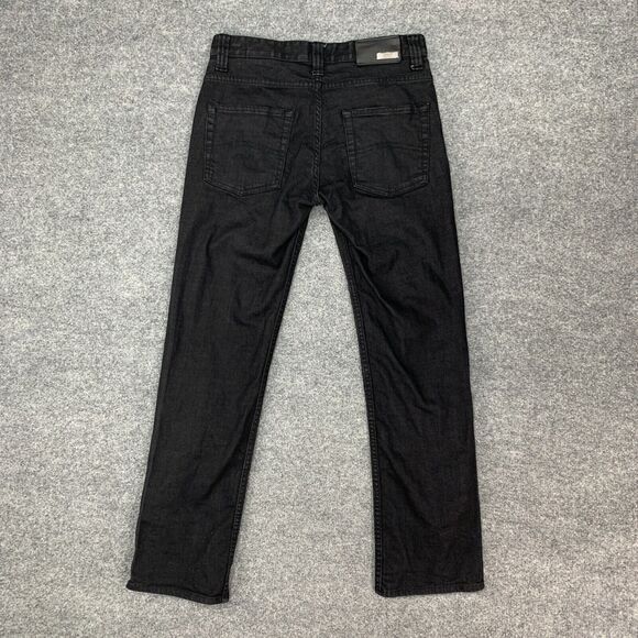 Armani Collezioni Jean Mens 30 Black Slim Fit Medium Waist Straight Tight Leg - Picture 3 of 15